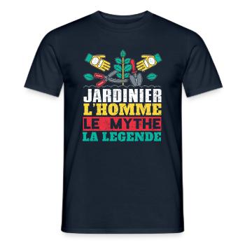 Hands Tools Man Legend Gardener Gardening Garden - Männer T-Shirt - Navy - Vorne - AI Model Male 178 light (178cm)