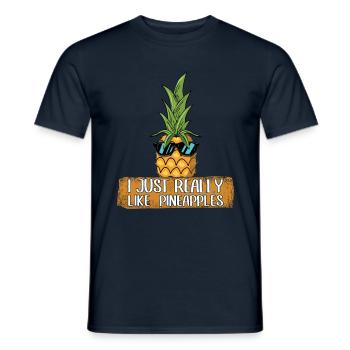 Beach 2022 Tropical Like Pineapple Summer - Männer T-Shirt - Navy - Vorne - AI Model Male 178 light (178cm)