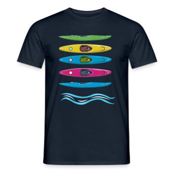 Boating Boat Kayak Pontoon Lake Summer 2022 - Männer T-Shirt - Navy - Vorne - AI Model Male 178 light (178cm)