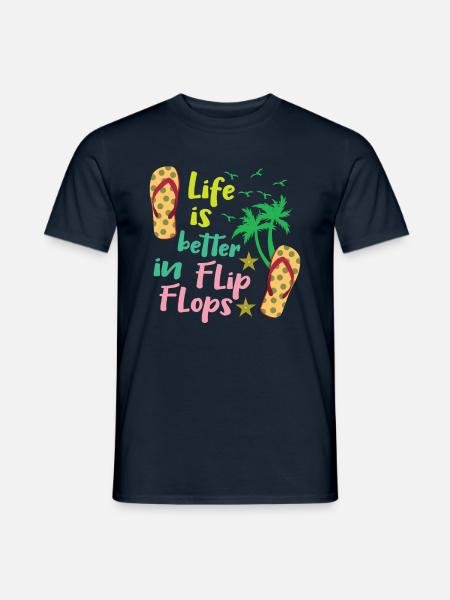 Life Better Flop Beach 2022 Tropical Summer - Männer T-Shirt - Navy