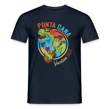 Vintage Punta Cana Vacation 2022 Tropical Summer - Männer T-Shirt - Navy - Vorne - AI Model Male 178 light (178cm)