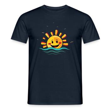 Smile Face Sun Beach 2022 Tropical Hello Summer - Männer T-Shirt - Navy - Vorne - AI Model Male 178 light (178cm)