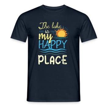 Lake My Happy Boat Kayak Pontoon Boating Summer - Männer T-Shirt - Navy - Vorne - AI Model Male 178 light (178cm)
