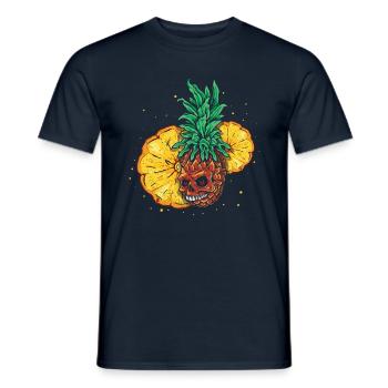 Sun Beach 2022 Tropical Summer Bone Pineapple - Men's T-Shirt - navy - Front - AI Model Male 178 light (178cm)