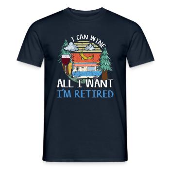 Vintage Wine Adventure Vacation Glamp Go Camping - Men's T-Shirt - navy - Front - AI Model Male 178 light (178cm)