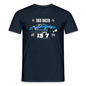 Birth Born Age 7 Years Old Fast Driver Racer Car - Men's T-Shirt - navy - Front - AI Model Male 178 light (178cm)