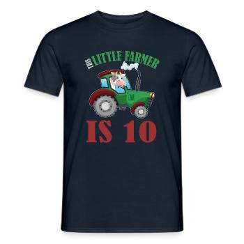 Birth Born Age 10 Years Old Farmer Cow Tractor - Männer T-Shirt - Navy - Vorne - AI Model Male 178 light (178cm)
