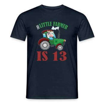 Birth Born Age 13 Years Old Farmer Cow Tractor - Männer T-Shirt - Navy - Vorne - AI Model Male 178 light (178cm)