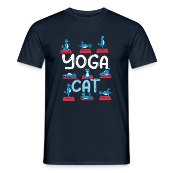 Zen Namaste Animal Meditation Cat Yoga - Men's T-Shirt - navy - Front - AI Model Male 178 light (178cm)