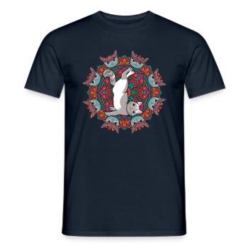 Zen Namaste Animal Meditation Mandala Cat Yoga - Men's T-Shirt - navy - Front - AI Model Male 178 light (178cm)