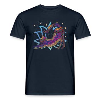 Namaste Animal Meditation Mandala Cat Yoga - Men's T-Shirt - navy - Front - AI Model Male 178 light (178cm)