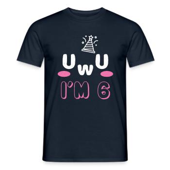 OwO UwU Face Age 6 Year Old Anime Aesthetic Otaku - Männer T-Shirt - Navy - Vorne - AI Model Male 178 light (178cm)