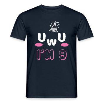 OwO UwU Face Age 9 Year Old Anime Aesthetic Otaku - Männer T-Shirt - Navy - Vorne - AI Model Male 178 light (178cm)