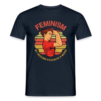 Féminisme Mot préféré Droits Femmes Égalité - T-shirt homme - marine - Devant - AI Model Male 178 light (178cm)