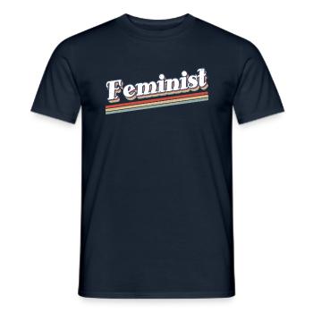 Féminisme féministe rétro Droits Égalité des femmes - T-shirt homme - marine - Devant - AI Model Male 178 light (178cm)