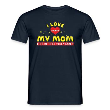 J’aime quand ma mère joue aux jeux vidéo pour les amateurs de jeux - T-shirt homme - marine - Devant - AI Model Male 178 light (178cm)