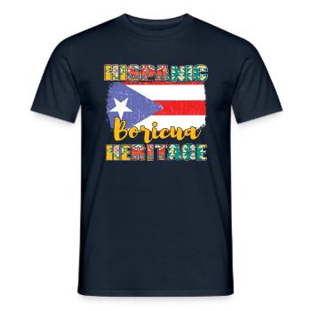 Puerto Rican Hispanic Hispanic Heritage Month - Men's T-Shirt - navy - Front - AI Model Male 178 light (178cm)