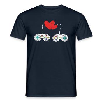 Love Controller Play Video Game Lover Gamer Gaming - Männer T-Shirt - Navy - Vorne - AI Model Male 178 light (178cm)
