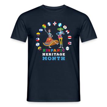 Skeleton Bones Flag Hispanic Heritage Month - Männer T-Shirt - Navy - Vorne - AI Model Male 178 light (178cm)