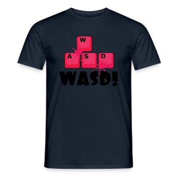 Keyboard Keys Play Video Game Gamer Gaming - Men's T-Shirt - navy - Front - AI Model Male 178 light (178cm)