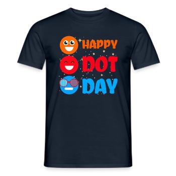 Cute Dot Pattern Colorful Smile Happy Dot Day - Männer T-Shirt - Navy - Vorne - AI Model Male 178 light (178cm)