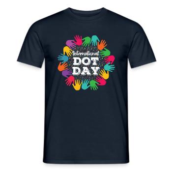 Hands Unity Pattern Colorful International Dot Day - Men's T-Shirt - navy - Front - AI Model Male 178 light (178cm)