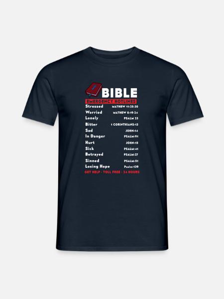 Bible Emergency Hotline Jesus Christian - Männer T-Shirt - Navy