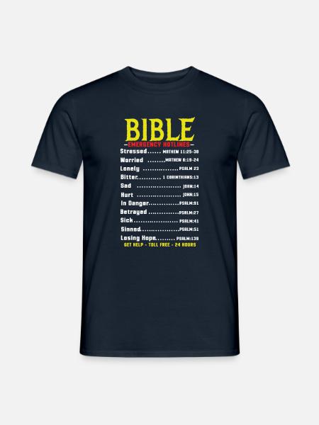 Bible Emergency Hotline Number Jesus Christian - Männer T-Shirt - Navy