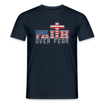 Seigneur Dieu Foi Sur la Peur Jésus Chrétien - T-shirt homme - marine - Devant - AI Model Male 178 light (178cm)
