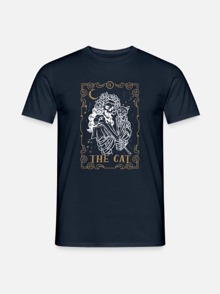 Cat Tarot Card Occult Club Gothic Animal - Männer T-Shirt - Navy