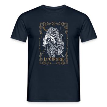Cat Lucifer Tarot Card Occult Club Gothic Animal - Männer T-Shirt - Navy - Vorne - AI Model Male 178 light (178cm)