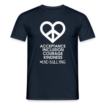 Peace Heart Courage Inclusion Kindness Unity Day - Männer T-Shirt - Navy - Vorne - AI Model Male 178 light (178cm)
