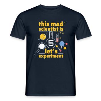 Age 5 Year Old Born Birth Science Scientist - Men's T-Shirt - navy - Front - AI Model Male 178 light (178cm)
