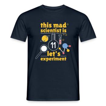 Age 11 Year Old Born Birth Science Scientist - Men's T-Shirt - navy - Front - AI Model Male 178 light (178cm)