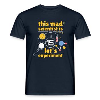 Age 15 Year Old Born Birth Science Scientist - Men's T-Shirt - navy - Front - AI Model Male 178 light (178cm)