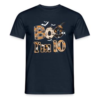 Halloween Pattern Ghost Creatures Birth Age 10 - Men's T-Shirt - navy - Front - AI Model Male 178 light (178cm)