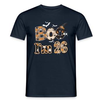 Halloween Pattern Ghost Creatures Birth Age 26 - Men's T-Shirt - navy - Front - AI Model Male 178 light (178cm)