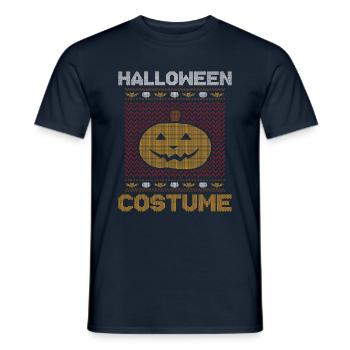 Stitch Pattern Pumpkin Scary Creature Halloween - Men's T-Shirt - navy - Front - AI Model Male 178 light (178cm)