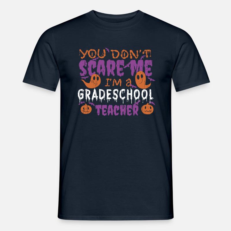 Ghost Pumpkin Elementary Teacher Halloween - Männer T-Shirt - Navy