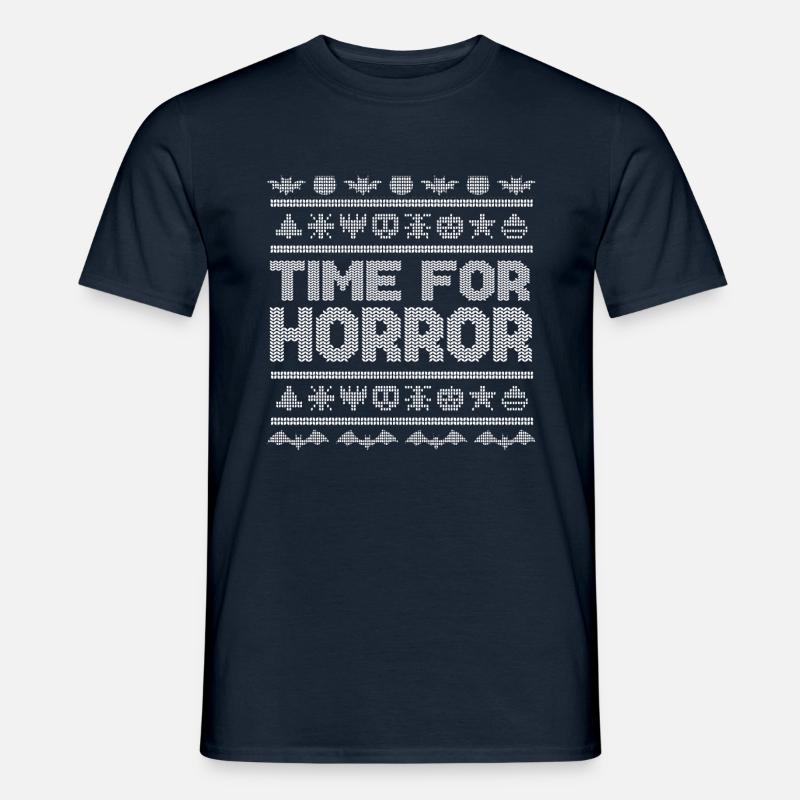 Stitch Pattern Funny Creatures Halloween - Männer T-Shirt - Navy