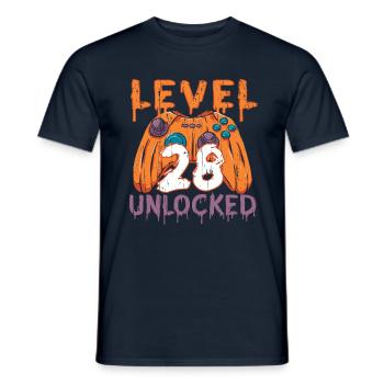 Halloween Pattern Pumpkin Game Gamer Birth Age 28 - Men's T-Shirt - navy - Front - AI Model Male 178 light (178cm)