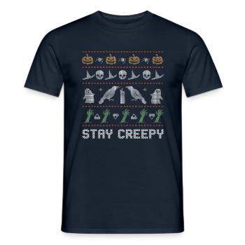 Stitch Pattern Horror Creatures Creepy Halloween - Men's T-Shirt - navy - Front - AI Model Male 178 light (178cm)