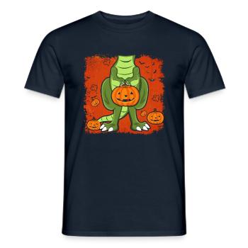 Animal Dinosaur Pumpkin Costume For Halloween - Men's T-Shirt - navy - Front - AI Model Male 178 light (178cm)