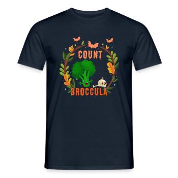 Cute Broccoli Vampire Horror Scary Halloween - Men's T-Shirt - navy - Front - AI Model Male 178 light (178cm)