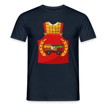 Drôle de costume de fermier pour Halloween - T-shirt homme - marine - Devant - AI Model Male 178 light (178cm)