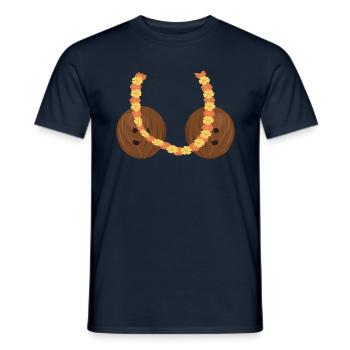 Drôle de costume de noix de hawaïenne pour Halloween - T-shirt homme - marine - Devant - AI Model Male 178 light (178cm)