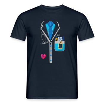 Funny Doctor Hospital Costume For Halloween - Men's T-Shirt - navy - Front - AI Model Male 178 light (178cm)