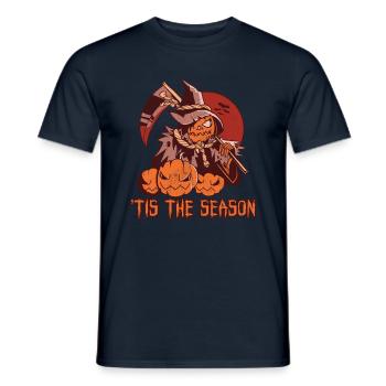 Horror Scythe Witch Pumpkin Season Halloween - Men's T-Shirt - navy - Front - AI Model Male 178 light (178cm)