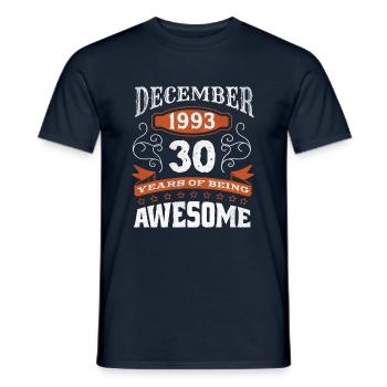 Vintage December 1993 30 Year Old Birth Awesome - Männer T-Shirt - Navy - Vorne - AI Model Male 178 light (178cm)