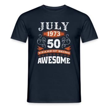 Vintage July 1973 50 Year Old Birth Awesome - Männer T-Shirt - Navy - Vorne - AI Model Male 178 light (178cm)